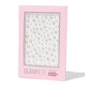A box labeled glamnetic holds A Gem Nail Decal Stickers, arranged neatly on a white background—ideal for use with a UV Gel Top Coat for a flawless finish.