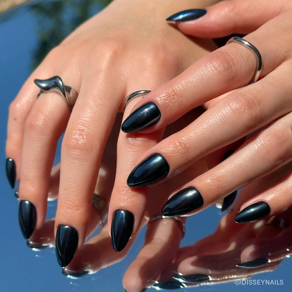 Metallic chrome press-on nails