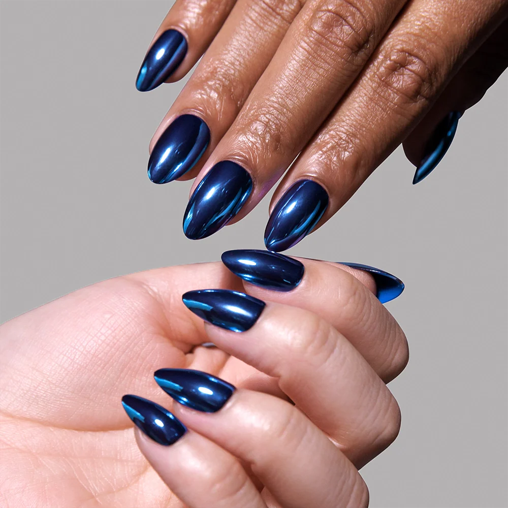 Hands with chrome nails