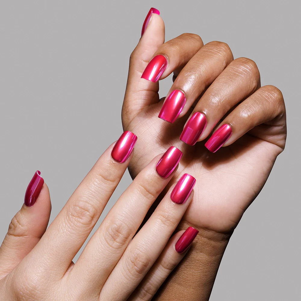 Hands with chrome nails