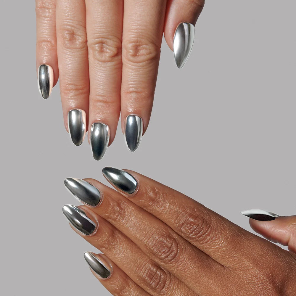 Hands with chrome nails
